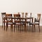 Baxton Studio Lucie Modern and Contemporary Grey Fabric and Walnut Brown Finished Wood 7-Piece Dining Set 176-10544-10520-Zoro - alternate 8